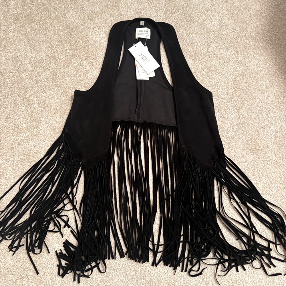 Black Fringe Vest by McGuire (Made in USA)